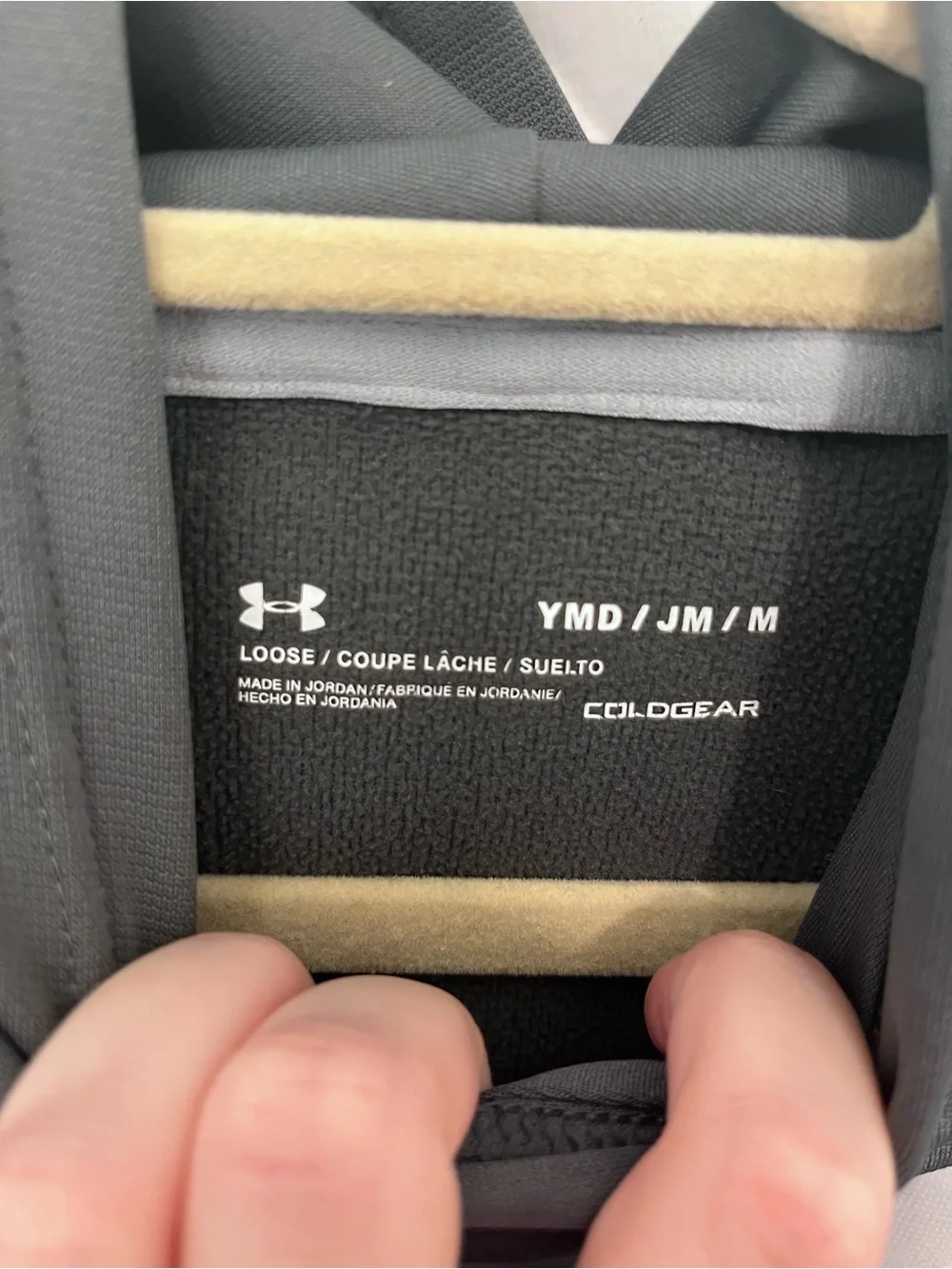 Under Armour Kids Dark Gray Hoodie with White Logo